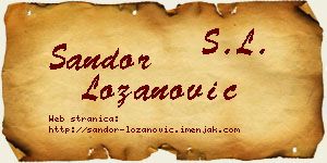 Šandor Lozanović vizit kartica